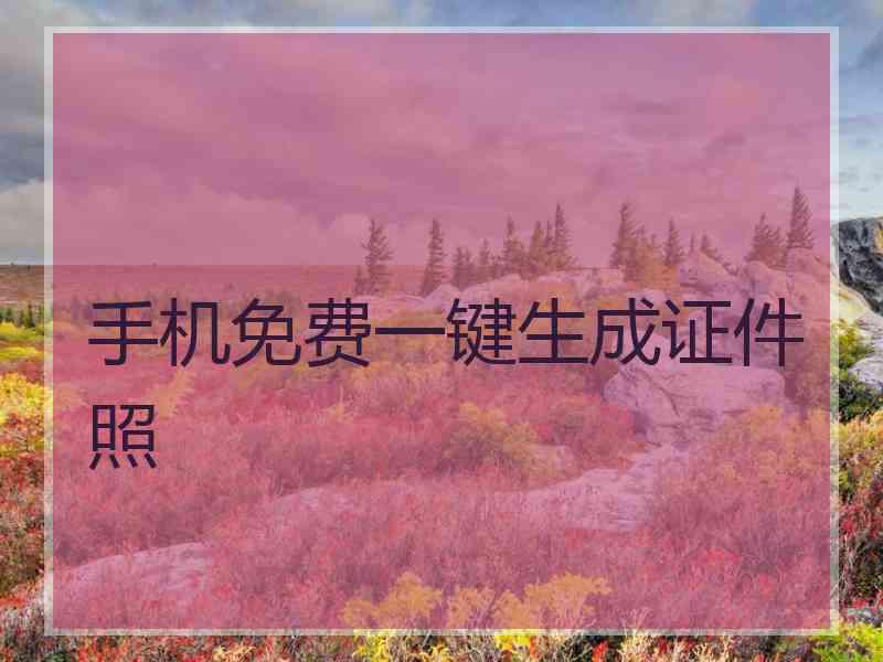 手机免费一键生成证件照 手机免费一键生成证件照