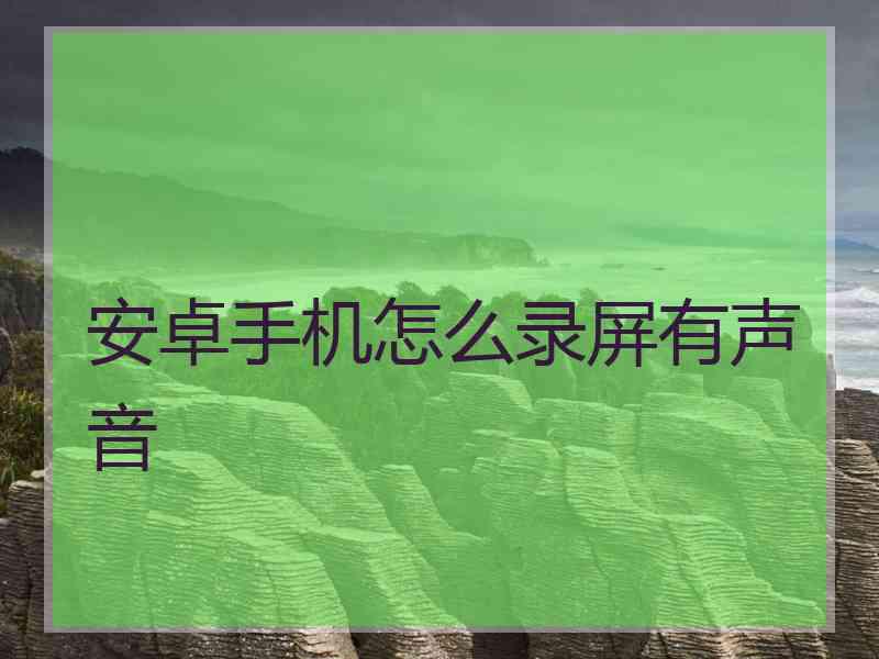 安卓手机怎么录屏有声音 安卓手机怎么录屏有声音