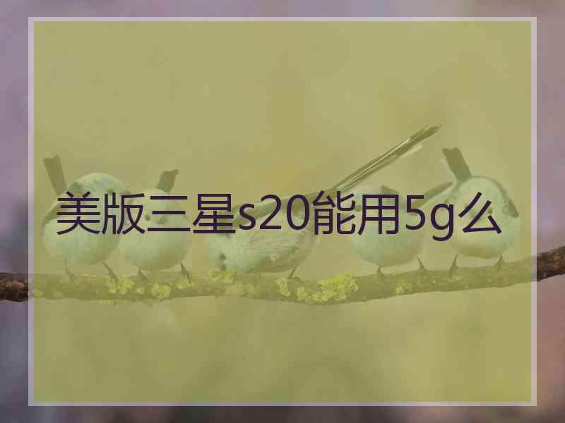 美版三星s20能用5g么 美版三星s20能用5g么