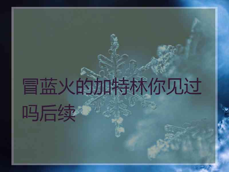 冒蓝火的加特林你见过吗后续 冒蓝火的加特林你见过吗后续
