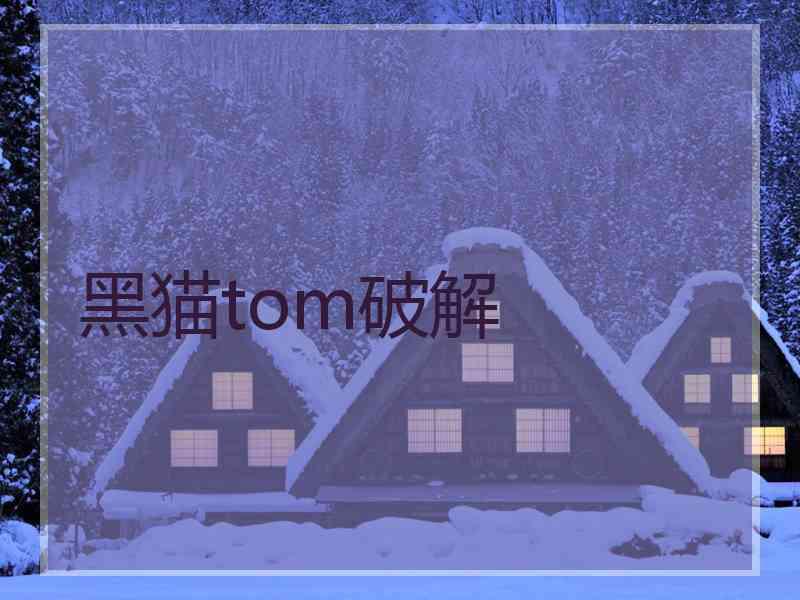 黑猫tom破解 黑猫tom破解