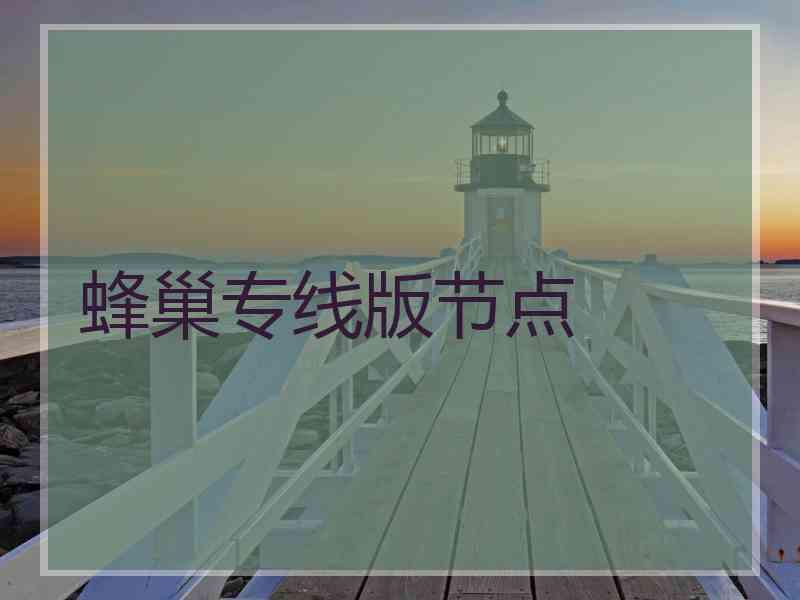 蜂巢专线版节点 蜂巢专线版节点