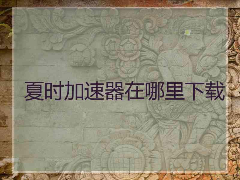 夏时加速器在哪里下载 夏时加速器在哪里下载