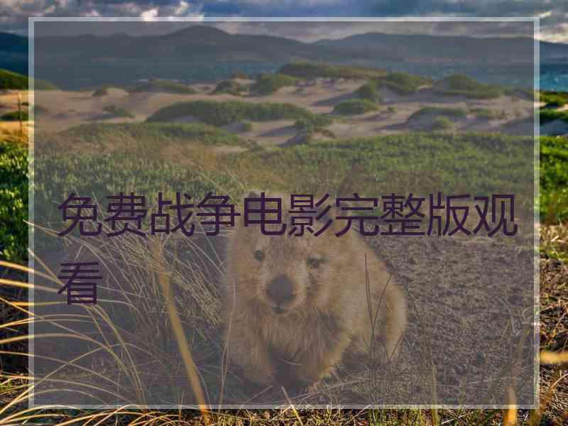 免费战争电影完整版观看 免费战争电影完整版观看