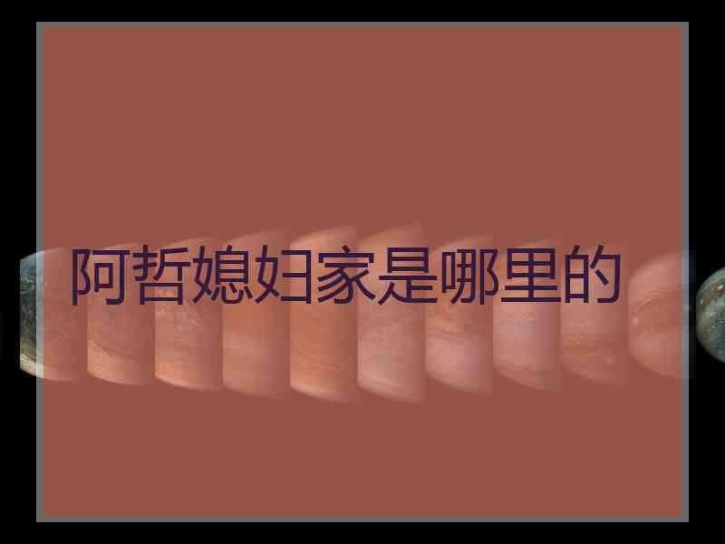 阿哲媳妇家是哪里的 阿哲媳妇家是哪里的