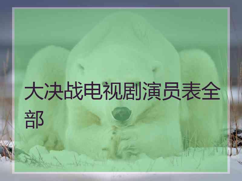 大决战电视剧演员表全部 大决战电视剧演员表全部