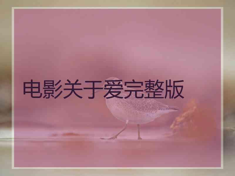 电影关于爱完整版 电影关于爱完整版