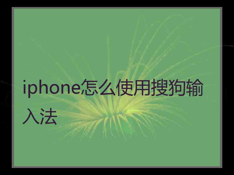 iphone怎么使用搜狗输入法 iphone怎么使用搜狗输入法