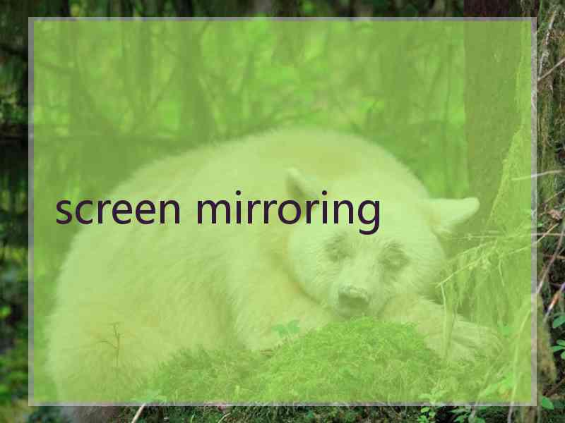 screen mirroring screen mirroring