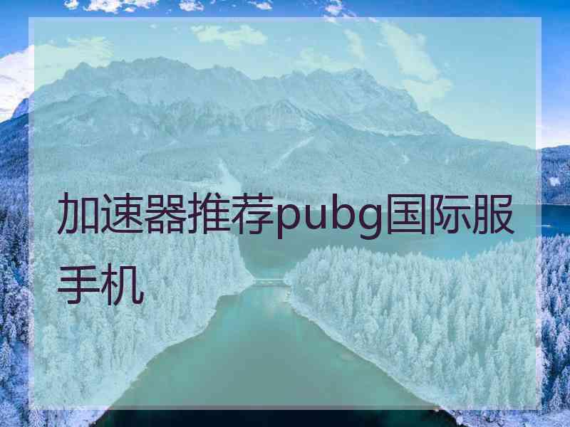 加速器推荐pubg国际服手机 加速器推荐pubg国际服手机
