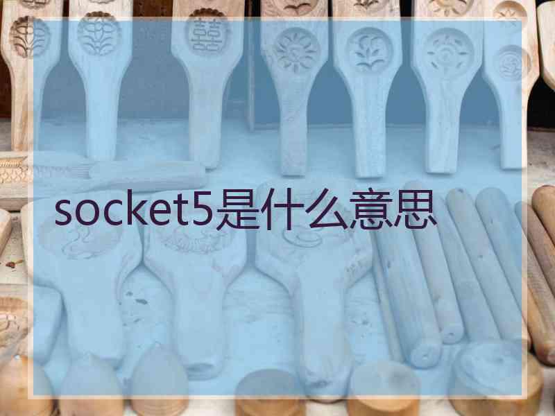 socket5是什么意思 socket5是什么意思