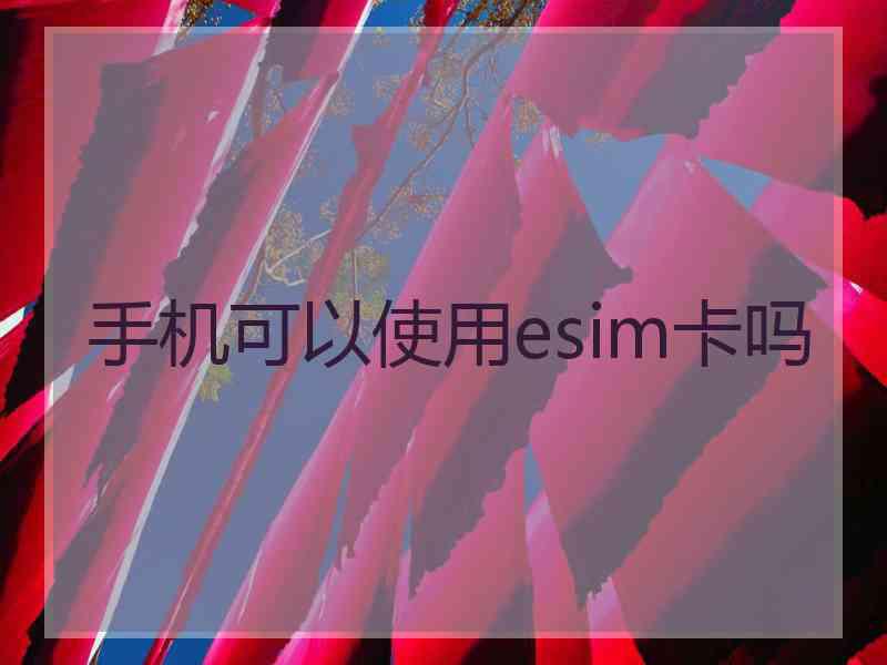 手机可以使用esim卡吗 手机可以使用esim卡吗