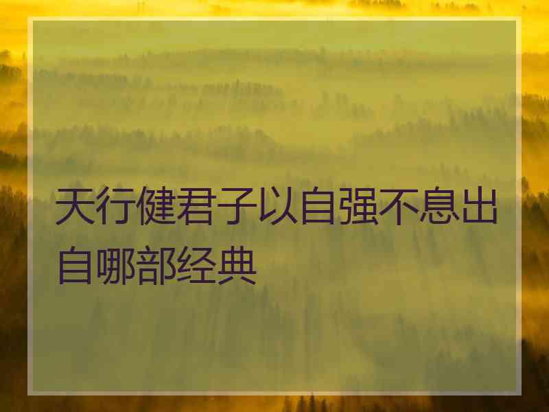 天行健君子以自强不息出自哪部经典 天行健君子以自强不息出自哪部经典