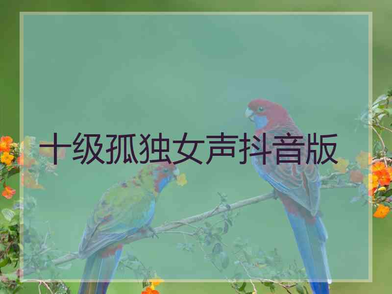 十级孤独女声抖音版 十级孤独女声抖音版