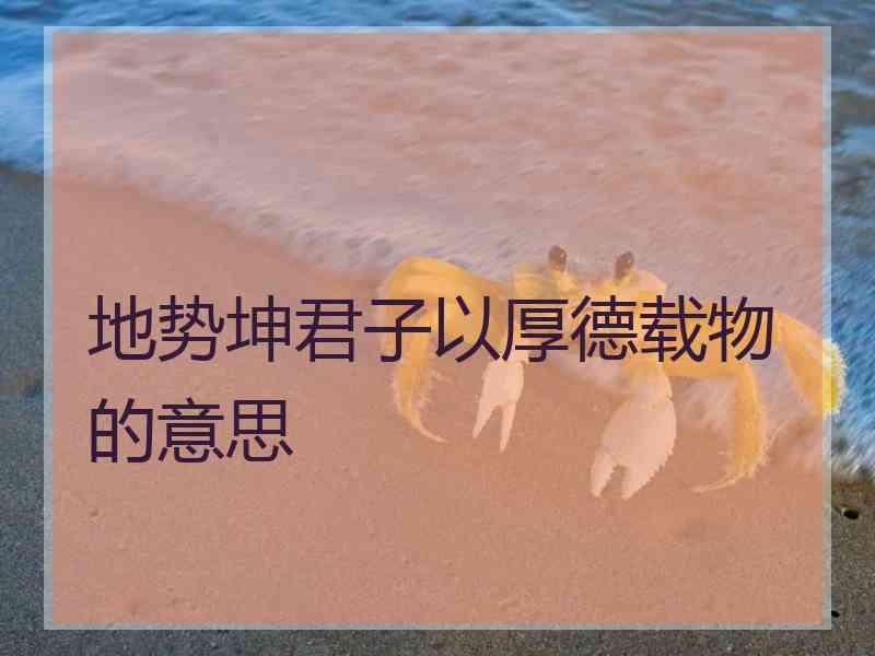 地势坤君子以厚德载物的意思 地势坤君子以厚德载物的意思