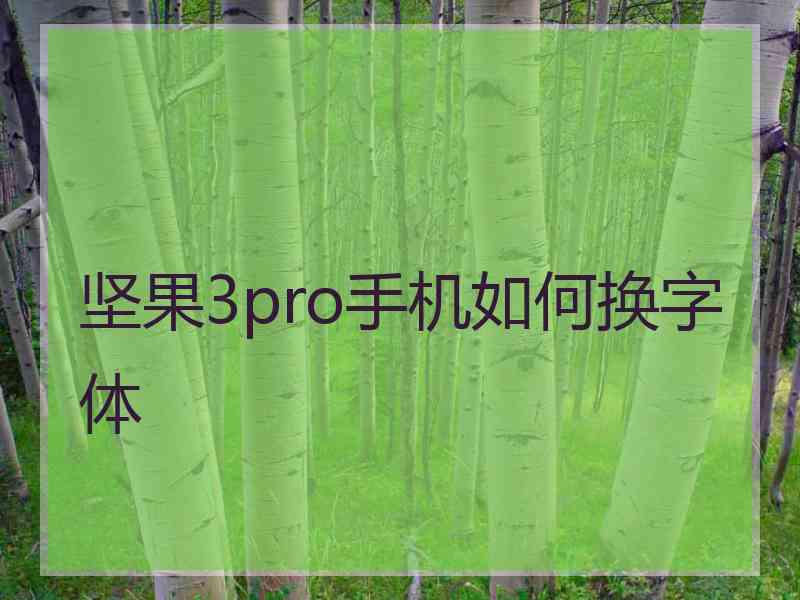 坚果3pro手机如何换字体