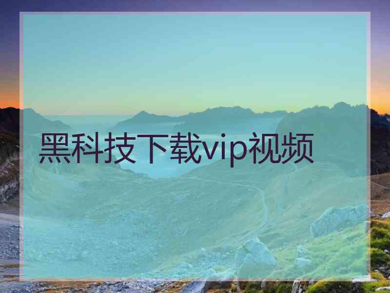 黑科技下载vip视频
