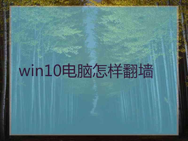 win10电脑怎样翻墙