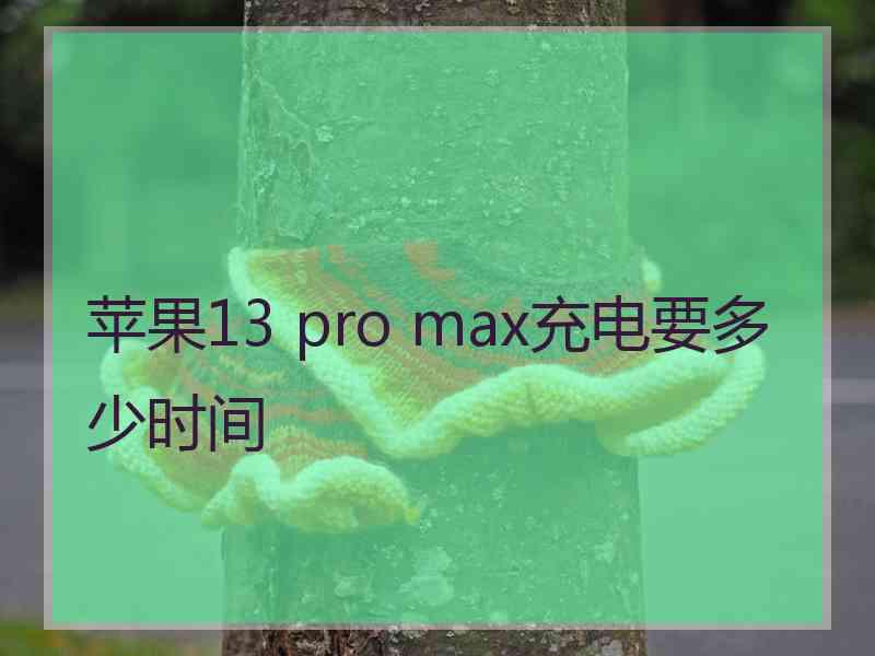 苹果13 pro max充电要多少时间