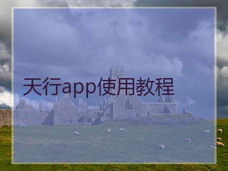 天行app使用教程