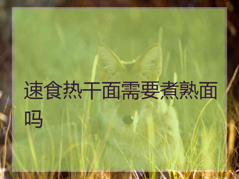 速食热干面需要煮熟面吗