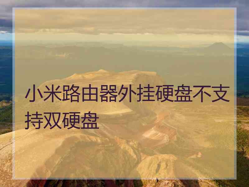 小米路由器外挂硬盘不支持双硬盘