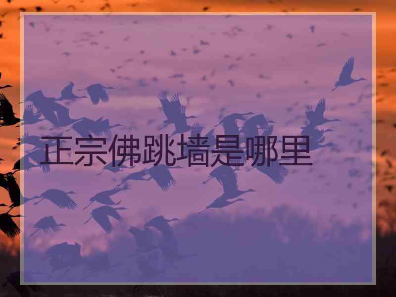 正宗佛跳墙是哪里