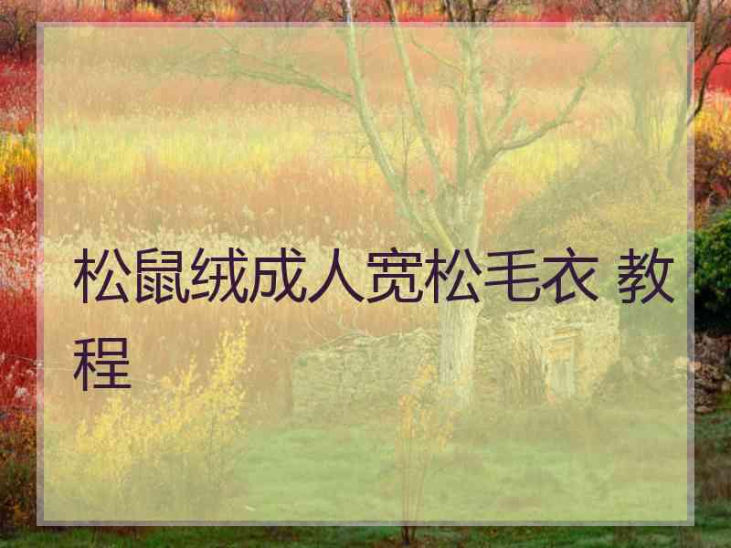 松鼠绒成人宽松毛衣 教程