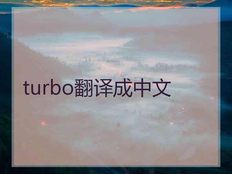 turbo翻译成中文