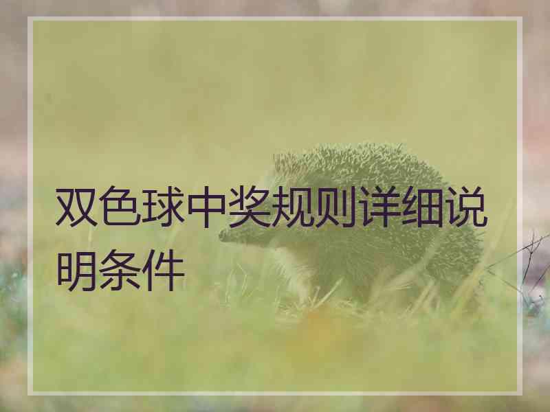 双色球中奖规则详细说明条件
