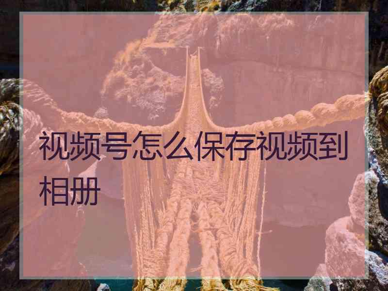视频号怎么保存视频到相册