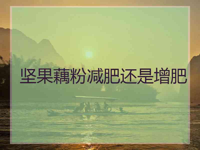 坚果藕粉减肥还是增肥