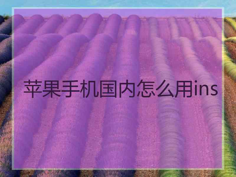 苹果手机国内怎么用ins