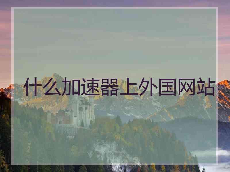 什么加速器上外国网站