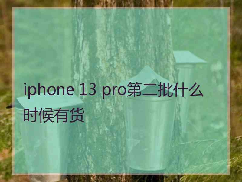 iphone 13 pro第二批什么时候有货