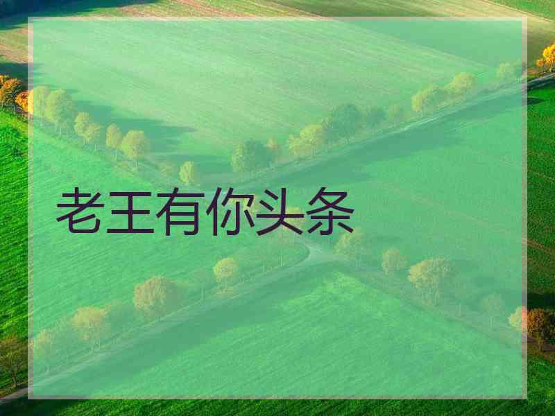 老王有你头条