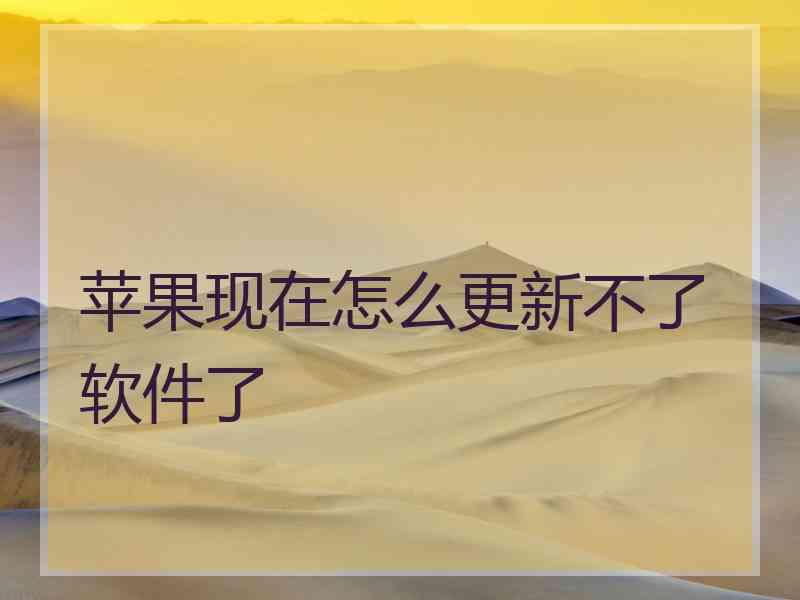 苹果现在怎么更新不了软件了