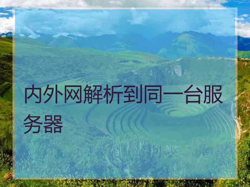 内外网解析到同一台服务器