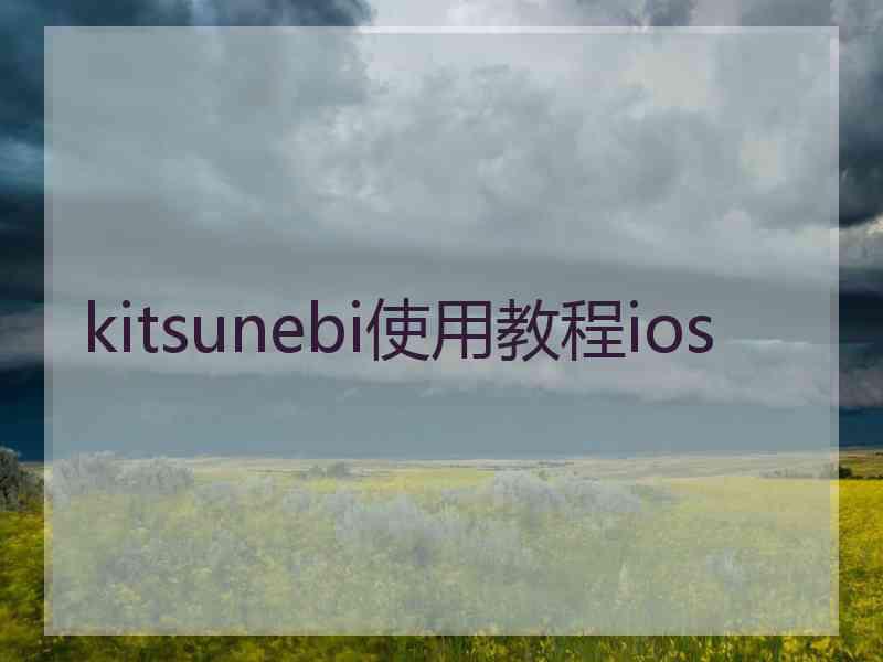 kitsunebi使用教程ios