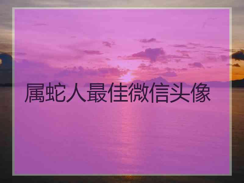 属蛇人最佳微信头像
