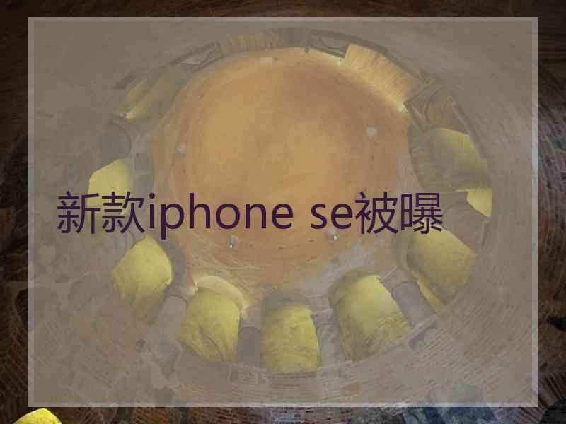 新款iphone se被曝