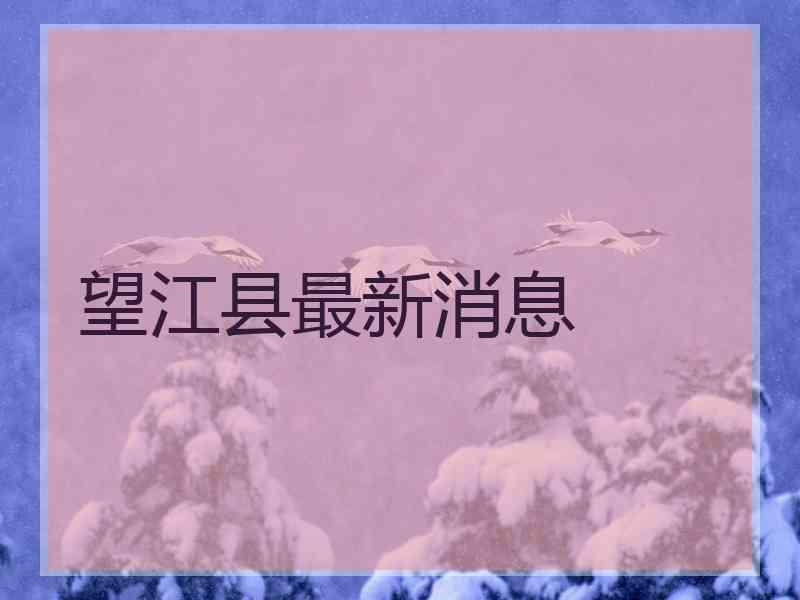 望江县最新消息