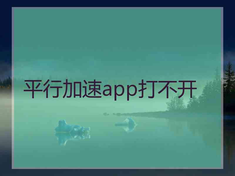 平行加速app打不开
