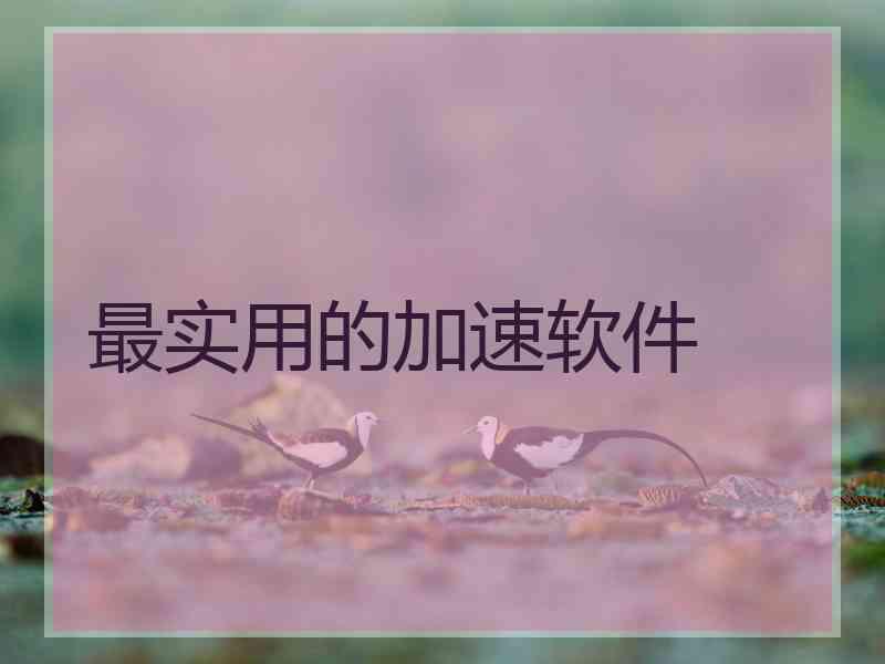 最实用的加速软件