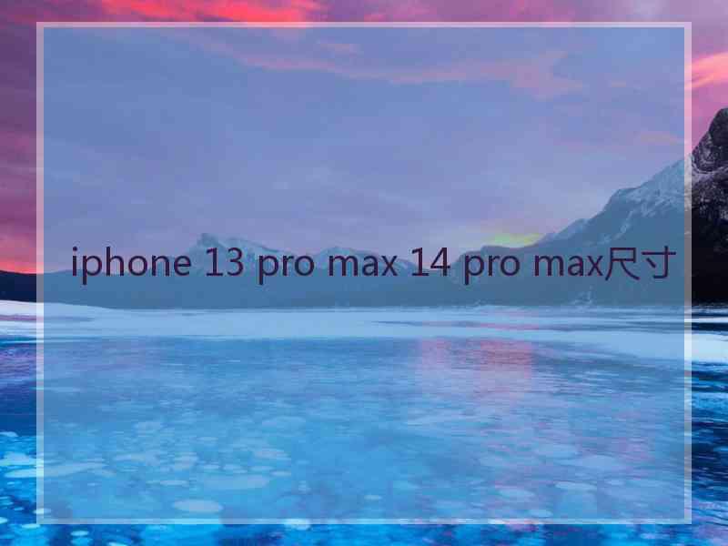 iphone 13 pro max 14 pro max尺寸