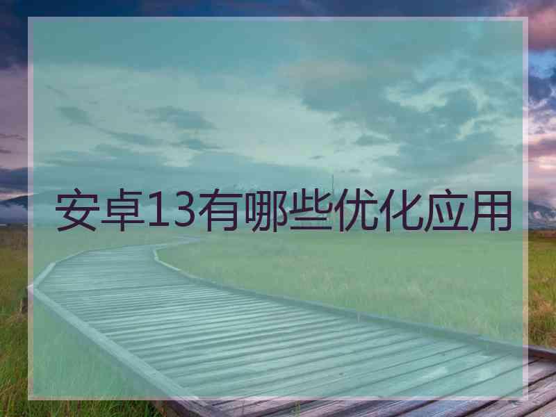 安卓13有哪些优化应用