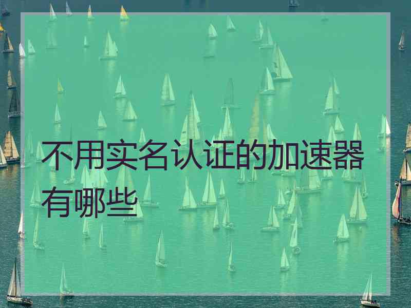 不用实名认证的加速器有哪些