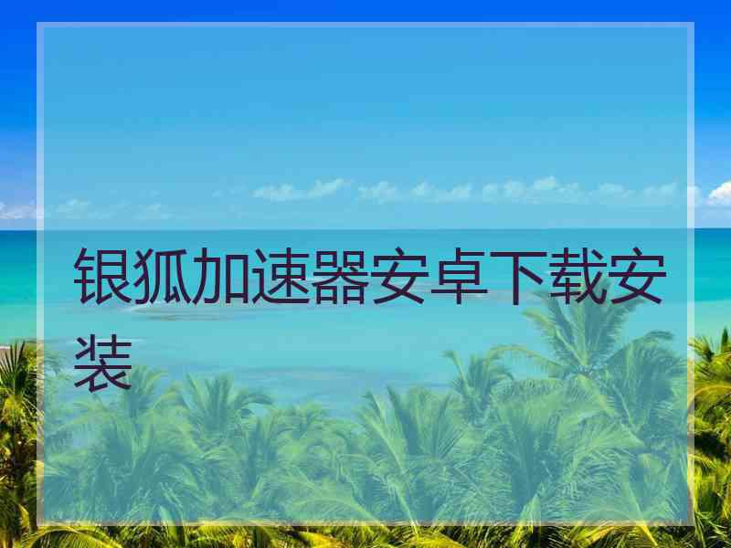 银狐加速器安卓下载安装