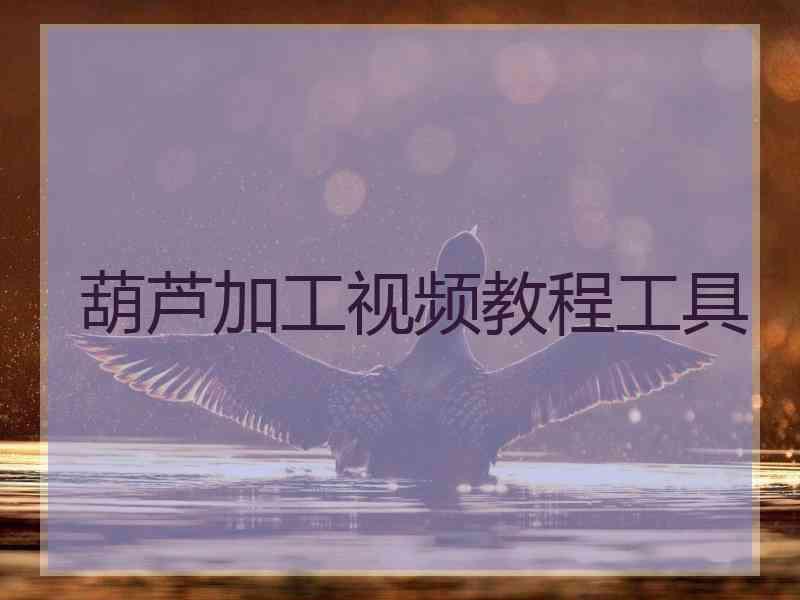 葫芦加工视频教程工具