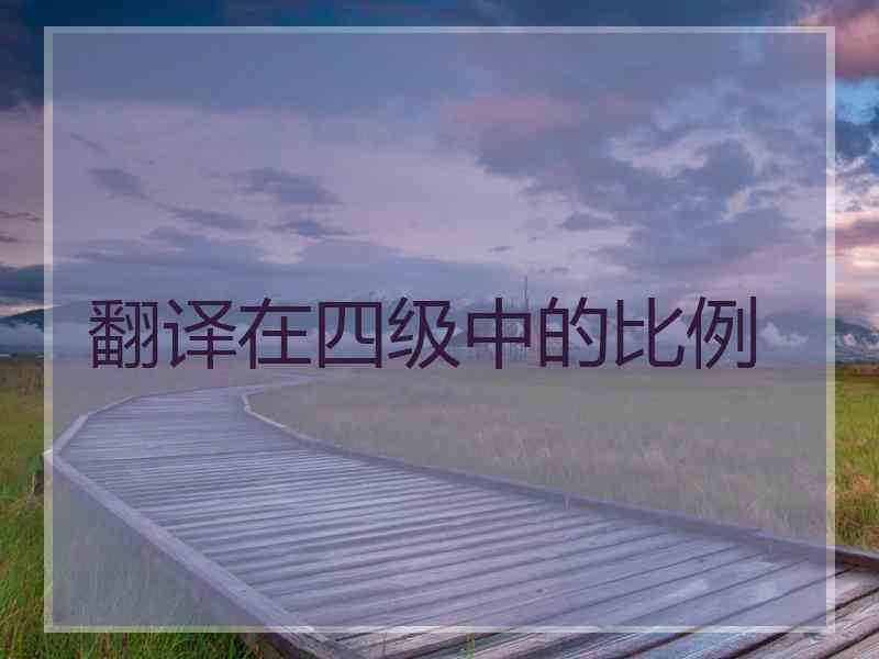 翻译在四级中的比例